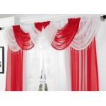 Voile beaded swag red